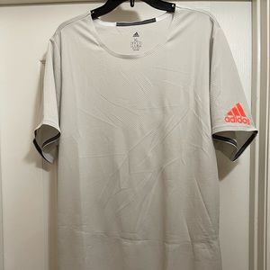 Adidas heat rdy men’s size XL off white and salmon short sleeve shirt.